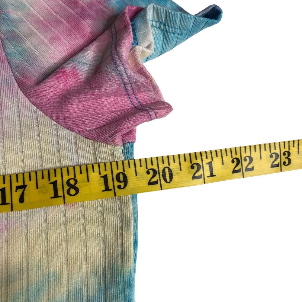 Y2K Rue 21 Crop Top Womens 1X Tie Dye Ribbed Corset Tie Back Short Sleeve Crew - Picture 8 of 9